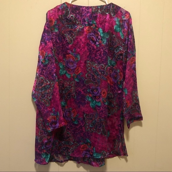 NWT Vintage Victoria’s Secret Gold Label Button Down Sheet Floral Top Small - Picture 3 of 5